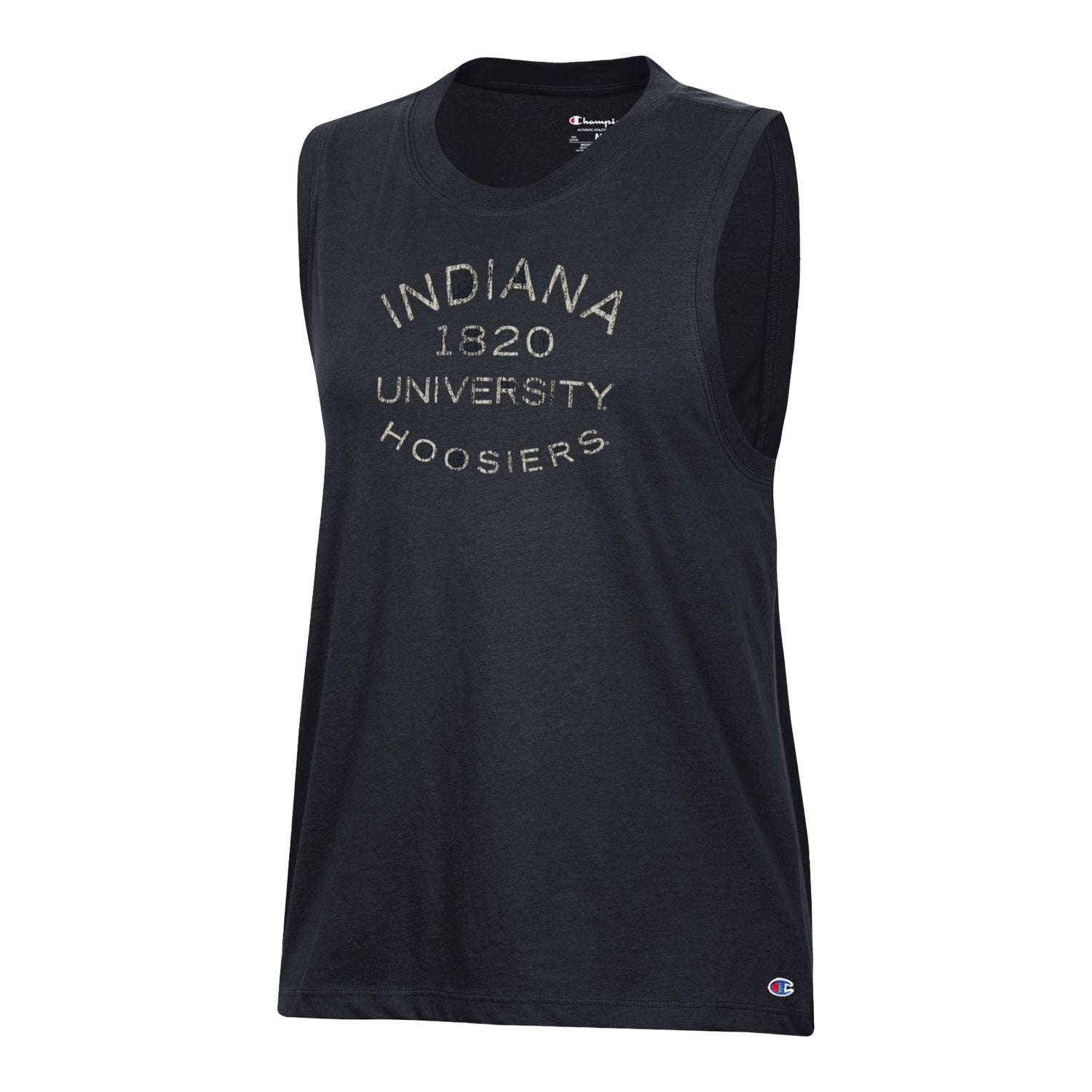 Ladies Indiana Hoosiers Core Black Muscle Tank - Front View