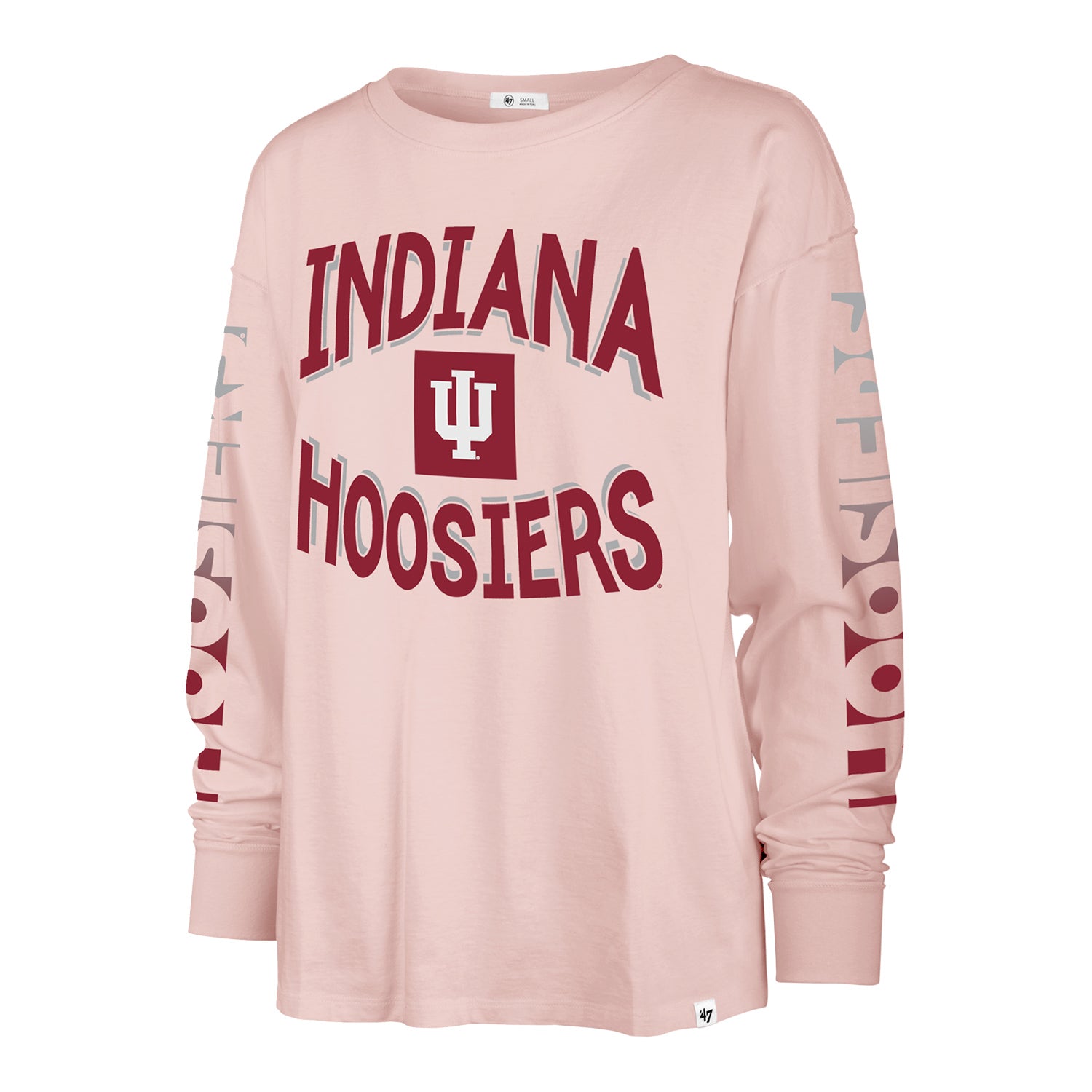 Ladies Indiana Hoosiers Cloud Nine Long Sleeve Seashell T-Shirt - Front View