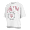 Ladies Indiana Hoosiers Oversized Slub White T-Shirt - Front View