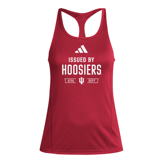 Indianas Hoosiers Adidas Ladies Red Tank Top - Front View