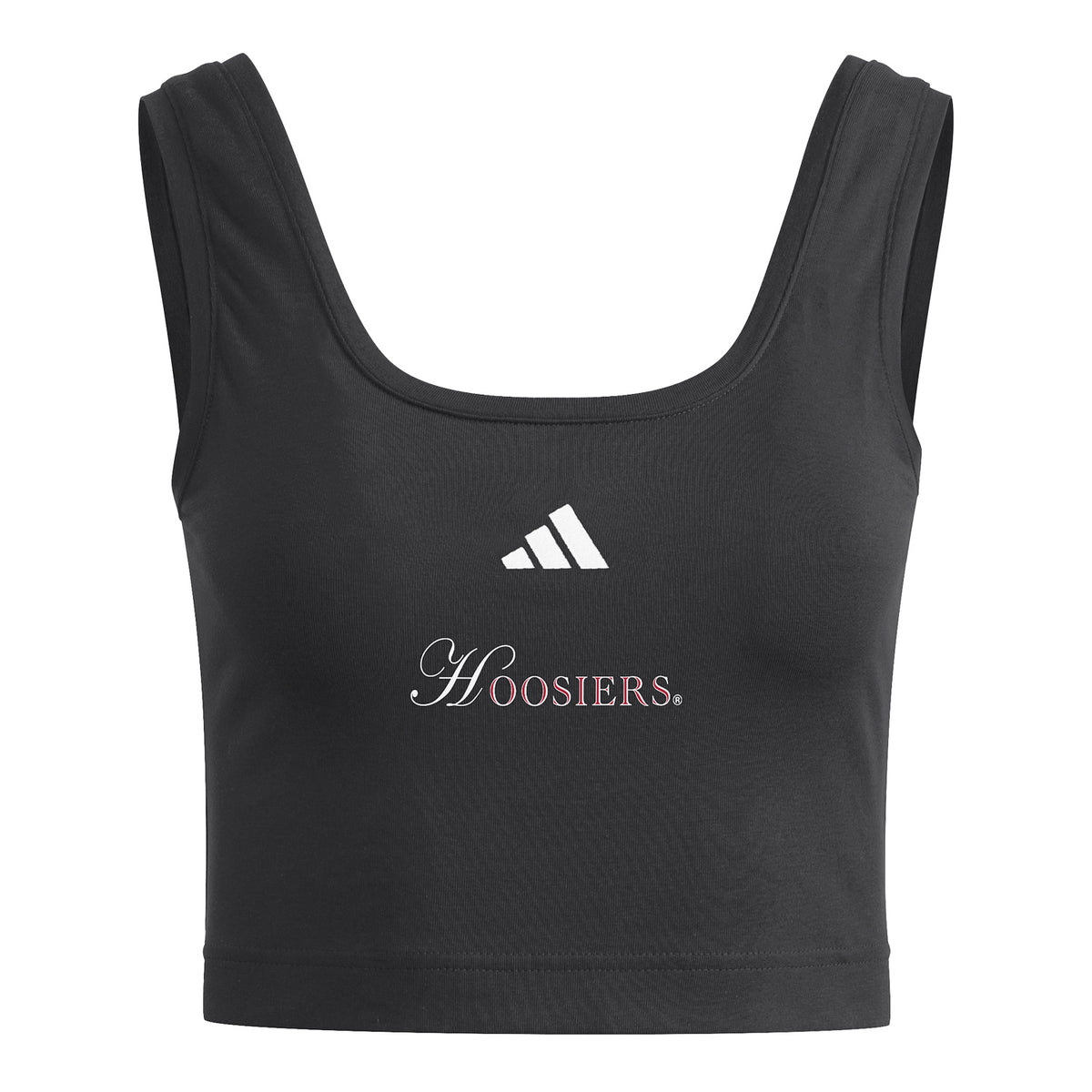 Indiana Hoosiers Adidas Ladies Black Semester Tank - Front View