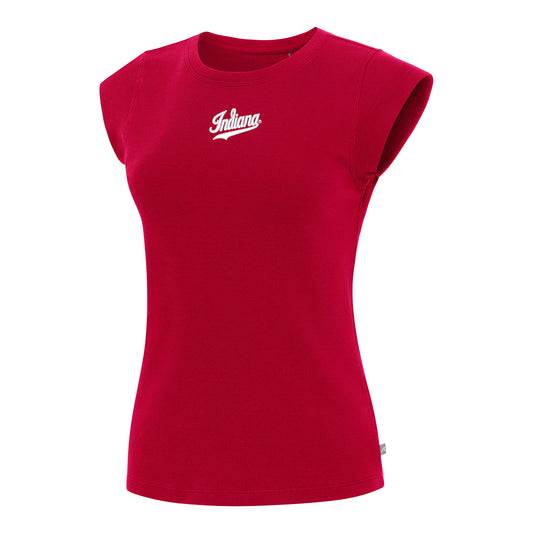 Indiana Hoosiers Women's Show Off Short Sleeve T-Shirt - Front View