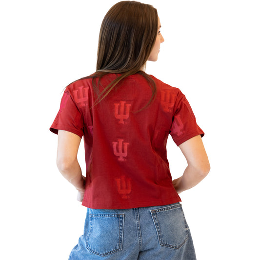 Indiana Hoosiers Gameday Couture Ritter Repeat Crop Red T-Shirt