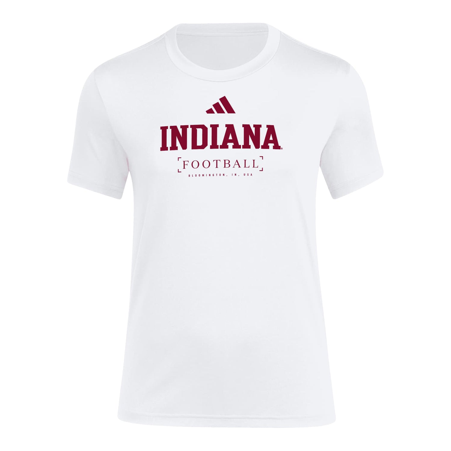 Indiana Hoosiers Adidas Football Pregame White T-Shirt - Front View