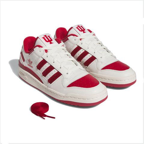 Indiana Hoosiers Adidas Originals Forum Low CL Shoes - Front Right View