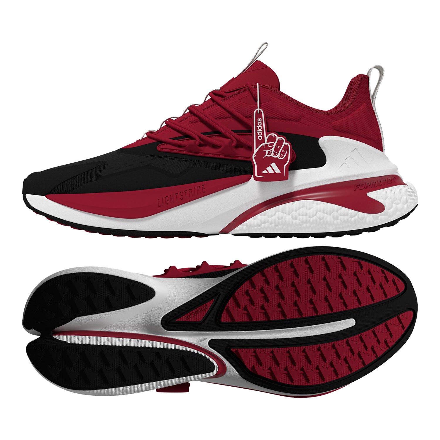 Indiana Hoosiers Adidas Alphaboost V.2 Crimson Shoes - Full View