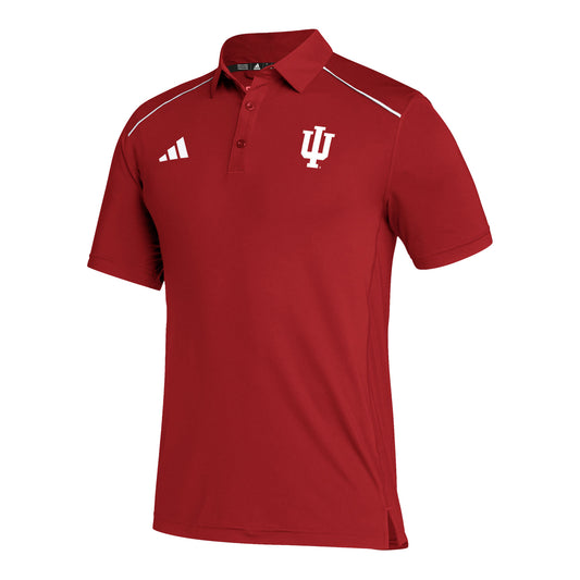 Indiana Hoosiers Adidas Sideline Crimson Polo - Front View