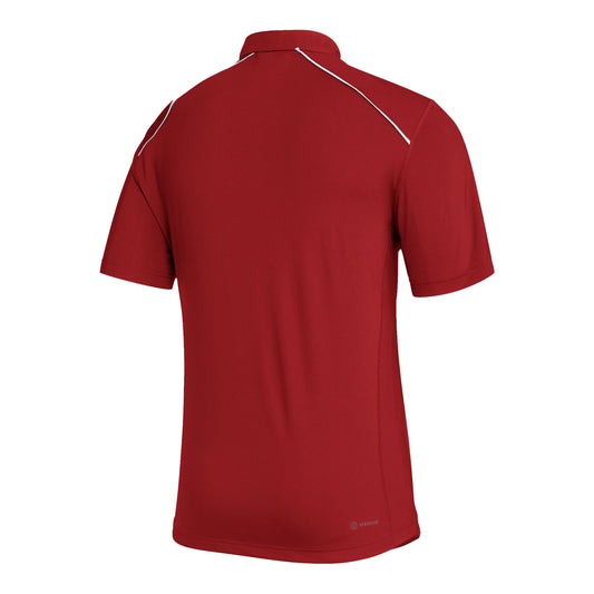 Indiana Hoosiers Adidas Sideline Crimson Polo - Back View