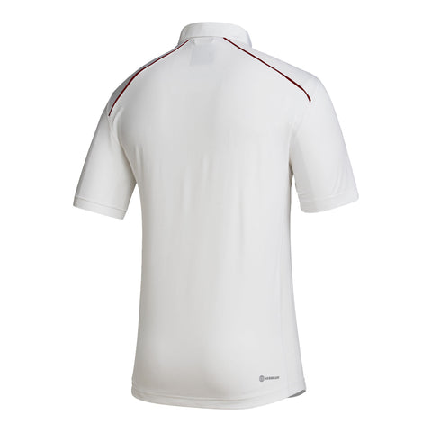 Indiana Hoosiers Adidas Sideline White Polo - Back View