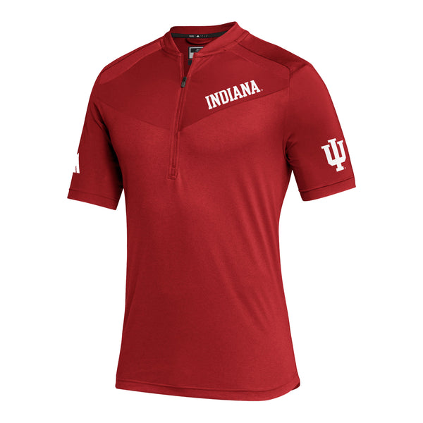 Indiana Hoosiers Adidas Sideline Zip Crimson Polo - Official