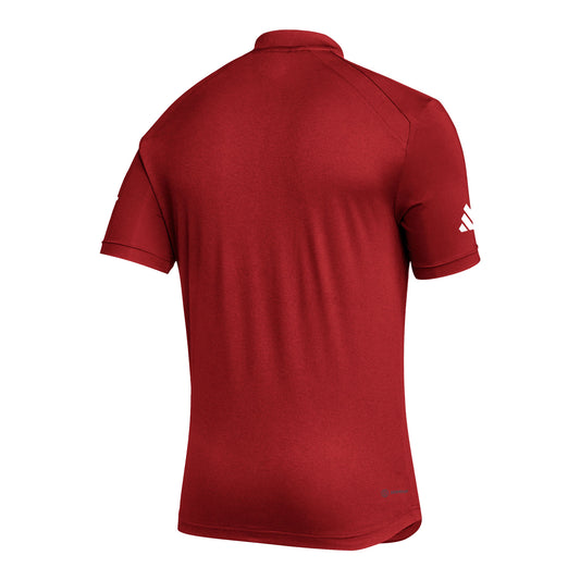 Indiana Hoosiers Adidas Sideline Zip Crimson Polo - Back View
