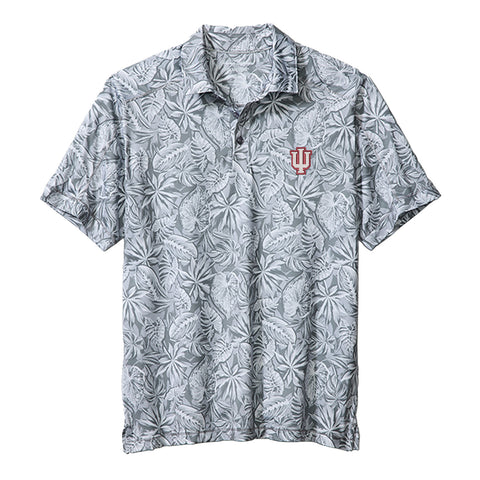 Indiana Hoosiers Tropical Score Grey Polo - Front View
