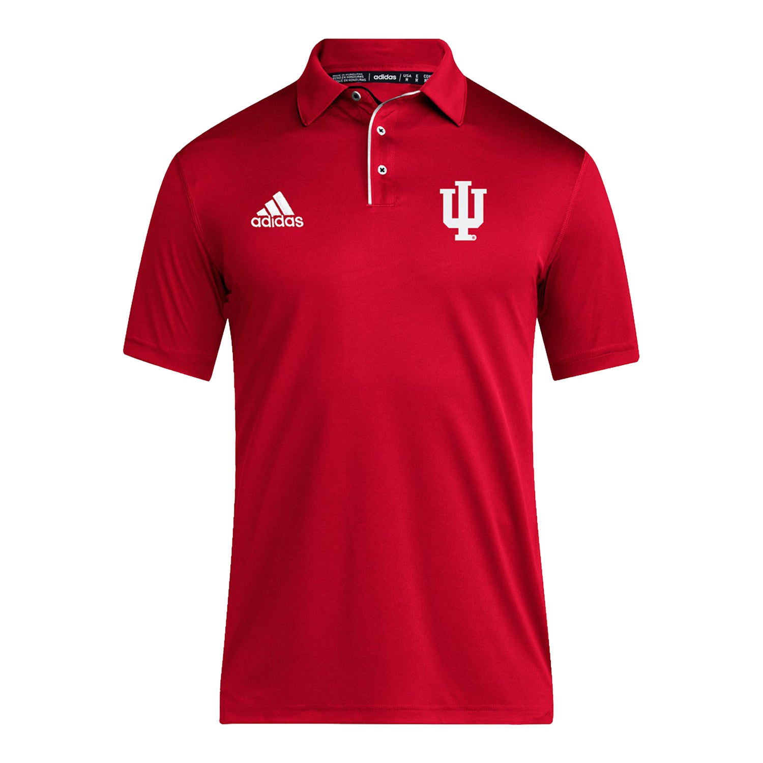 Indiana Hoosiers Adidas Coaches Crimson Polo - Front View