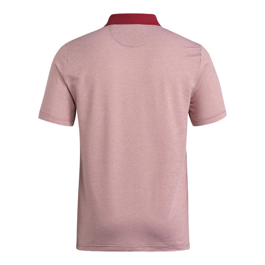 Indiana Hoosiers Adidas Striped Red and White Polo - back View