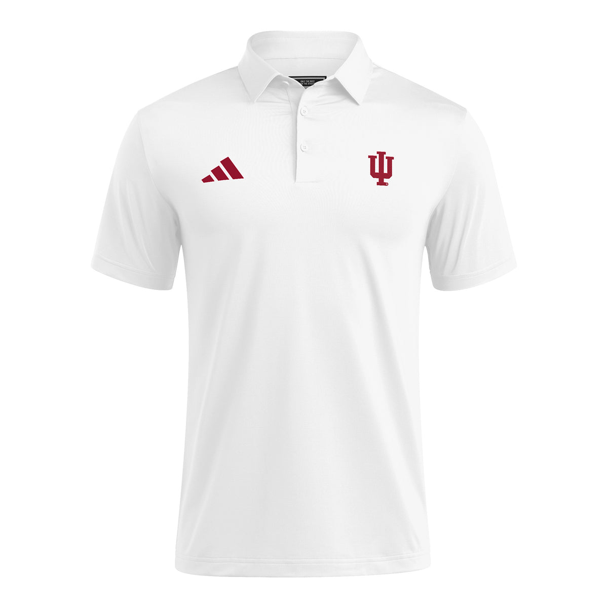 Indiana Hoosiers Adidas White Logo Coaches Polo - Front View