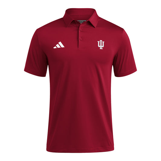 Indiana Hoosiers Adidas Crimson Logo Coaches Polo - Front View