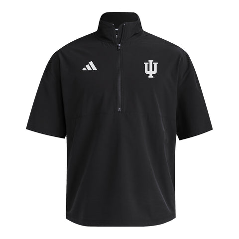 Indiana Hoosiers Adidas Black Quarter-Zip Coaches Polo - Official