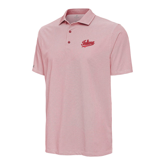 Indiana Hoosiers Red Antigua Pave Polo - Front View