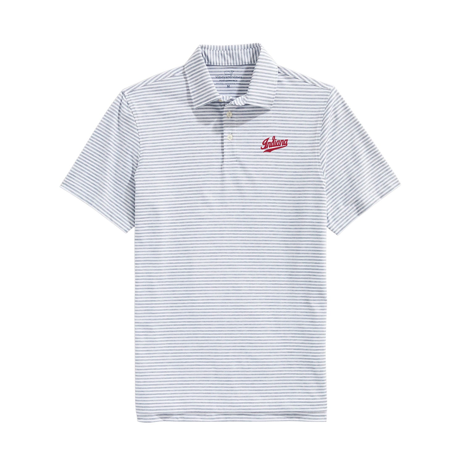 Indiana Hoosiers Vineyard Vines Winstead Stripe Sankaty Grey Polo