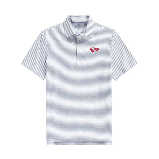 Indiana Hoosiers Vineyard Vines Winstead Stripe Sankaty Grey Polo
