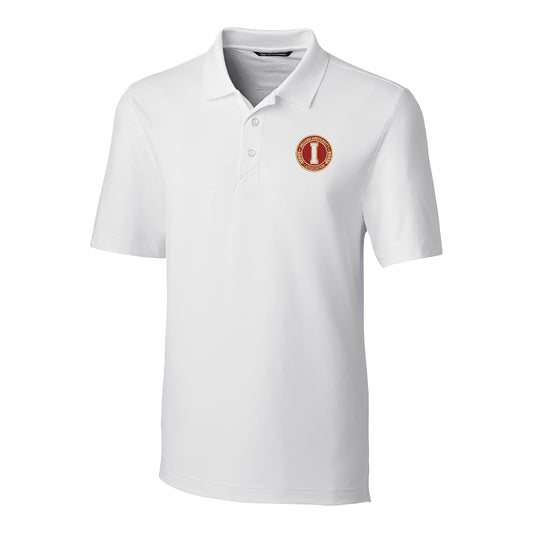 Indiana Hoosiers Cutter & Buck Forge Eco Stretch Recycled White Polo - Front View