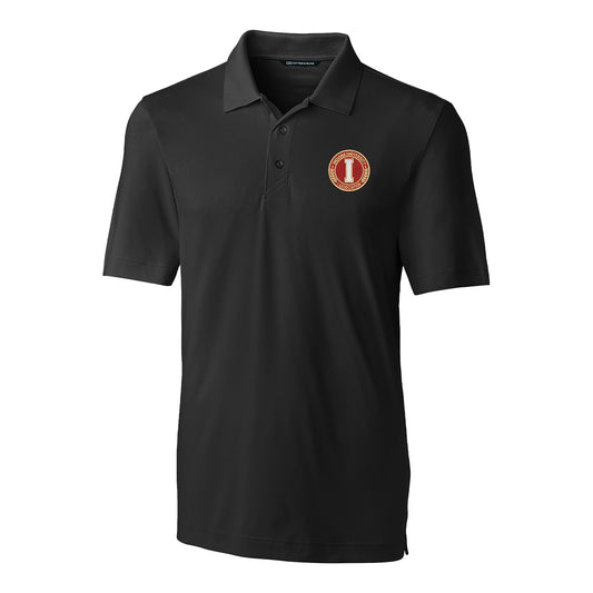 Indiana Hoosiers Cutter & Buck Forge Eco Stretch Recycled Black Polo - Front View