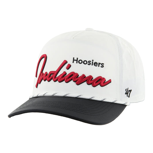 Indiana Hoosiers Chamberlain Rope White Adjustable Hat - Front Left View