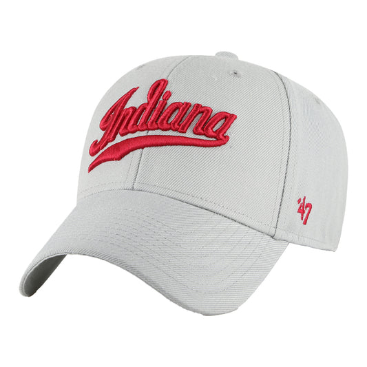 Indiana Hoosiers Script Grey Adjustable Hat - Front View