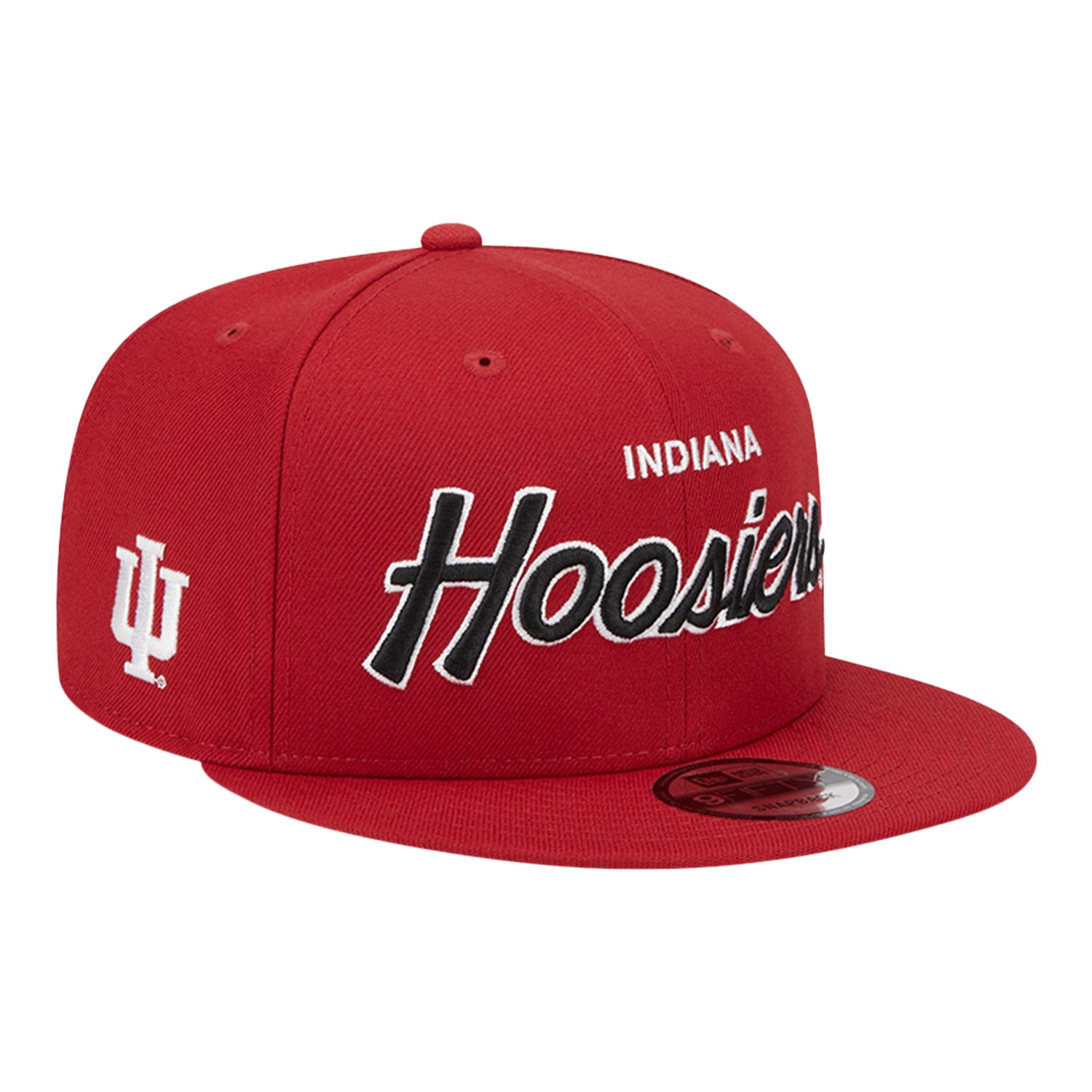 Indiana Hoosiers Retro Script Snap Crimson Adjustable Hat - Front Right View