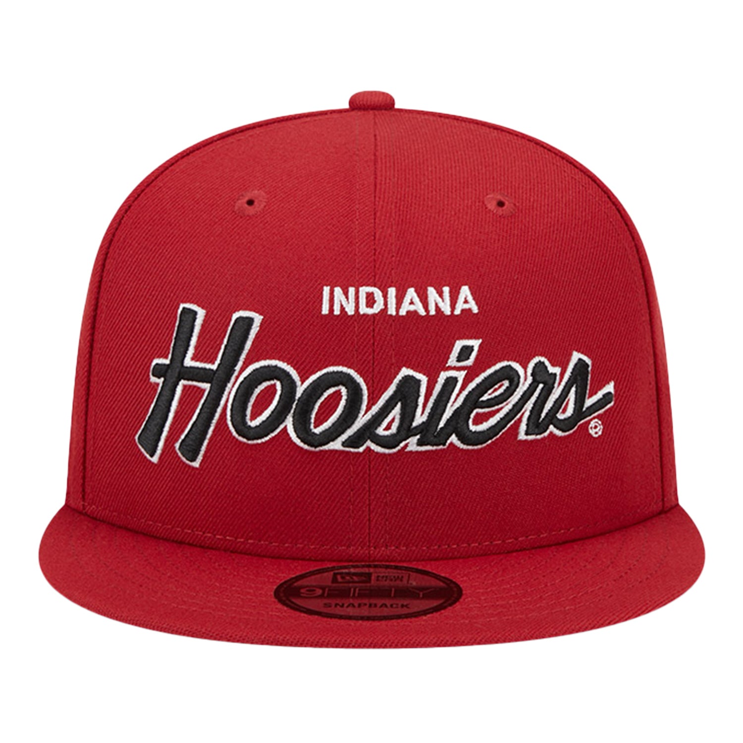 Indiana Hoosiers Retro Script Snap Crimson Adjustable Hat - Front View