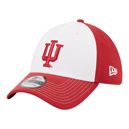 Indiana Hoosiers Two Tone Primary Logo White Flex Hat - Front View