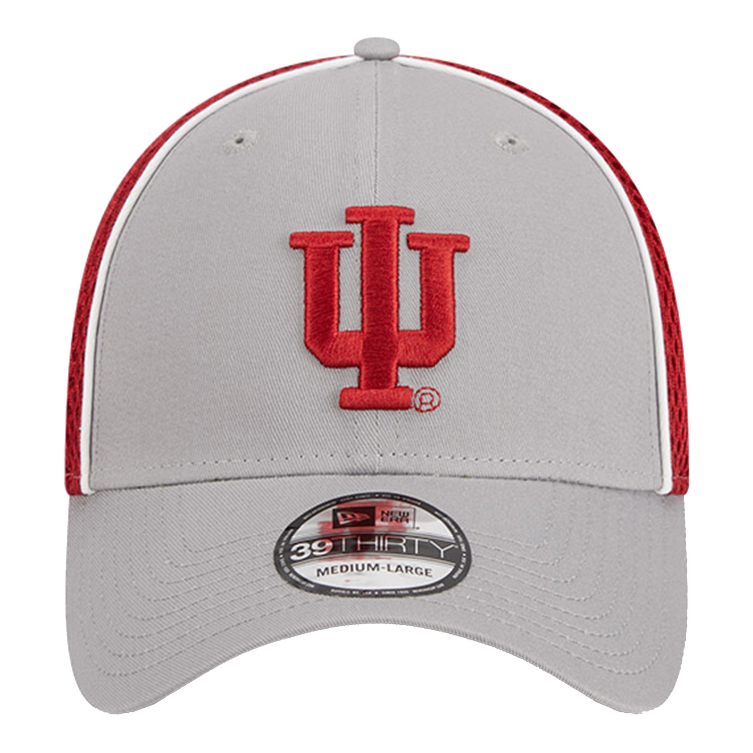 Indiana Hoosiers Pipe Two Tone Grey and Crimson Flex Hat - Front View