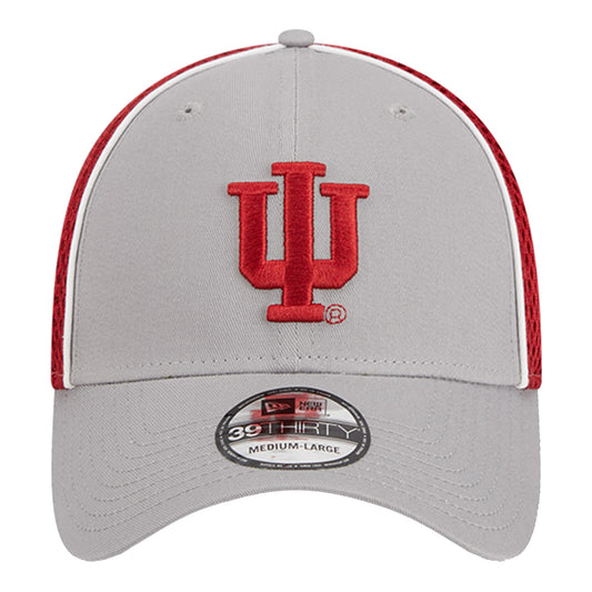 Indiana Hoosiers Pipe Two Tone Grey and Crimson Flex Hat - Front View