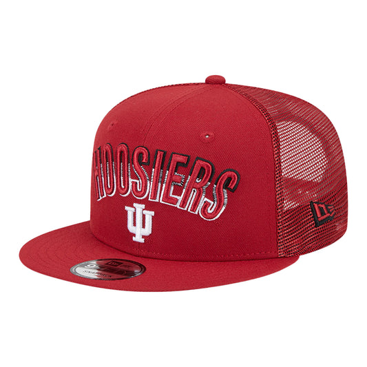 Indiana Hoosiers Gradient Wordmark Mesh Snap Crimson Adjustable Hat - Front Left View