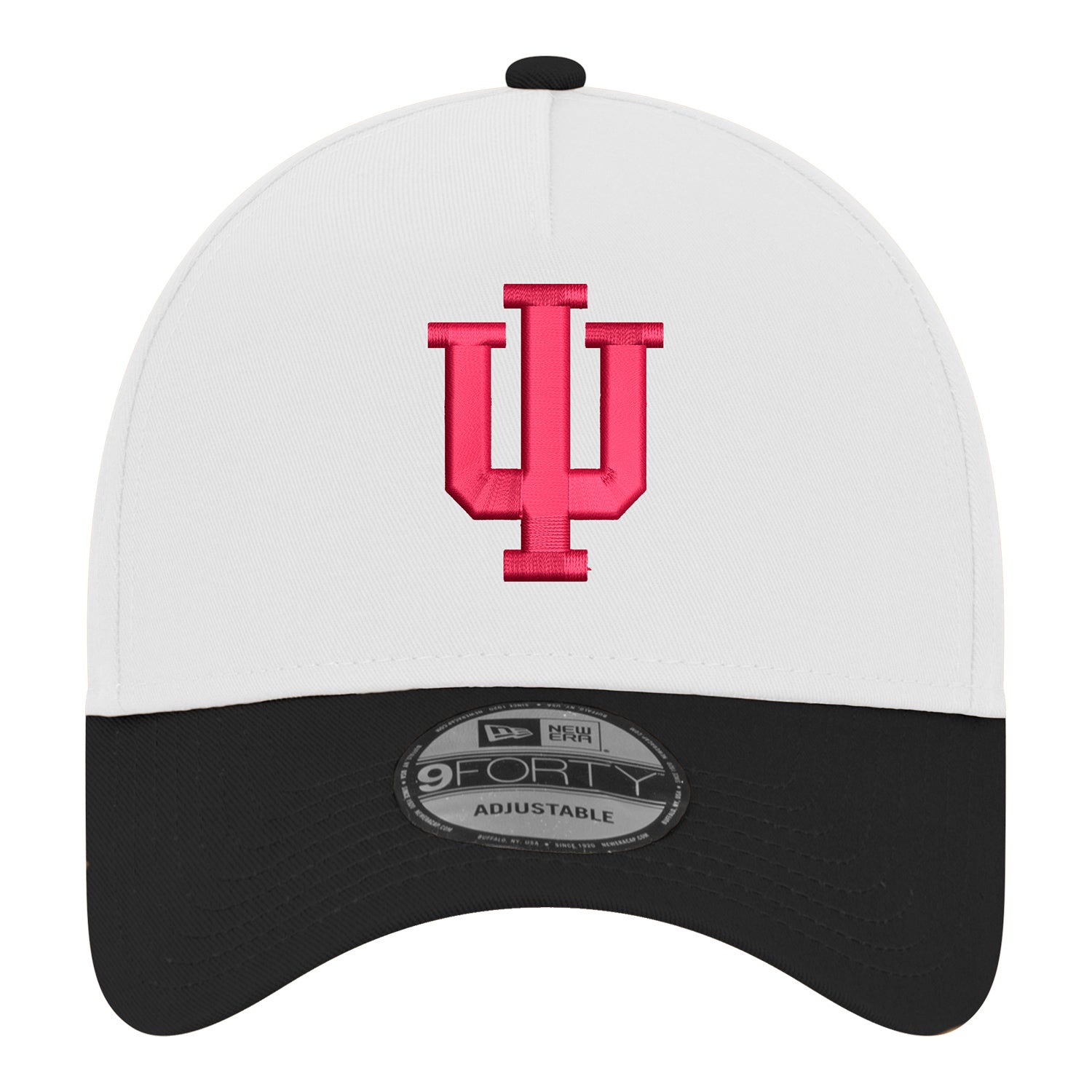 Indiana Hoosiers Primary Logo A-Frame Chrome White Adjustable Hat - Front View