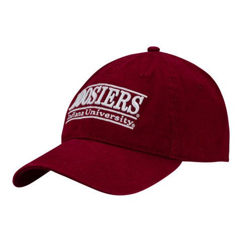 Indiana Hoosiers Team Color Bar Crimson Adjustable Hat - Front Left View