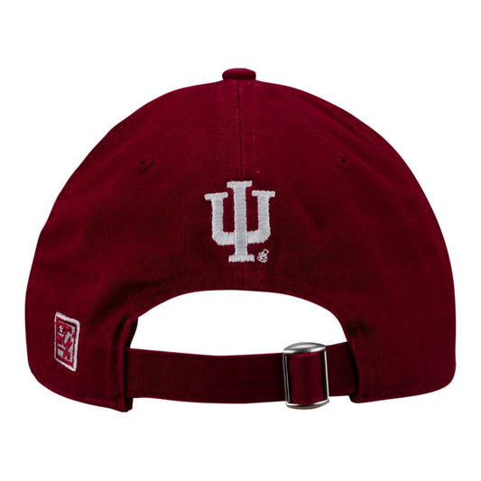 Indiana Hoosiers Team Color Bar Crimson Adjustable Hat - Back View