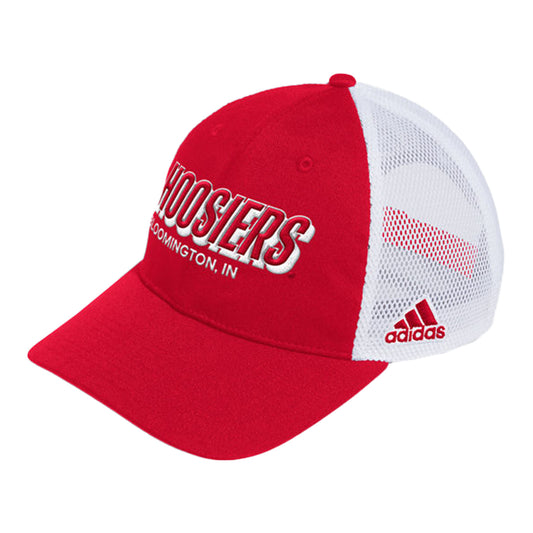 Indiana Hoosiers Adidas Adjustable Mech Crimson Hat - Front View