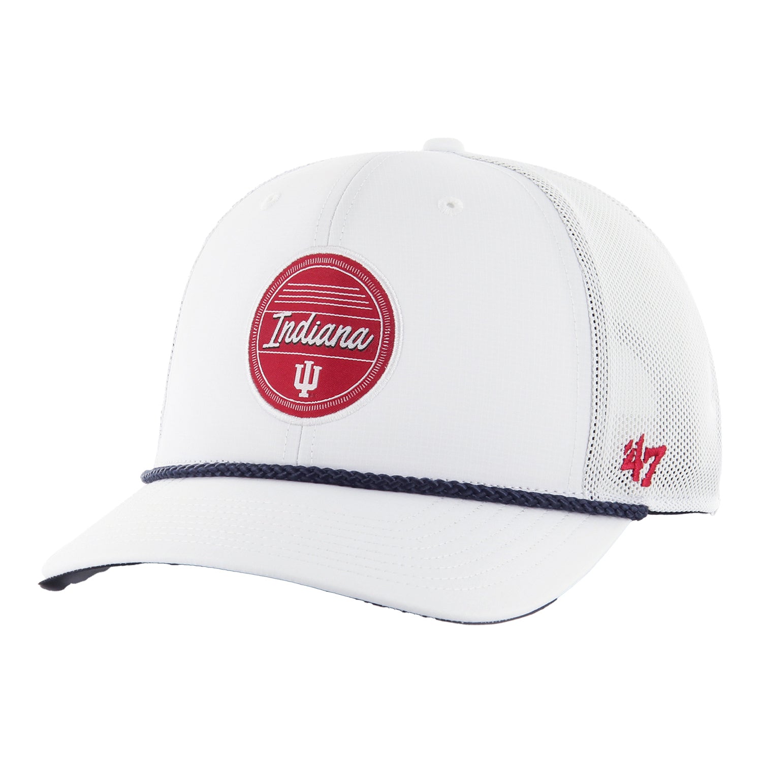 Indiana Hoosiers Fairway Trucker White Hat - Front VIew