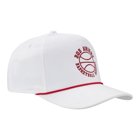 Indiana Hoosiers Bob Knight Basketball School White Adjustable Hat - Front Right View