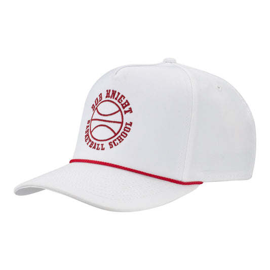 Indiana Hoosiers Bob Knight Basketball School White Adjustable Hat - Front Left View