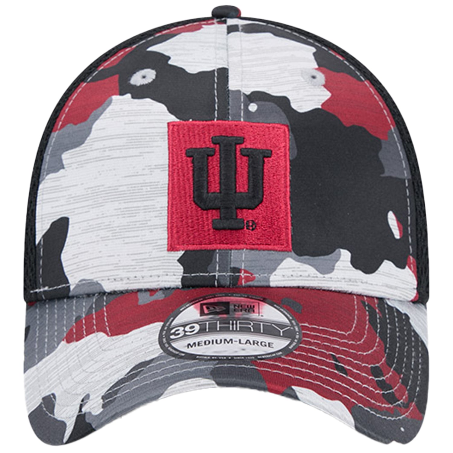 Indiana Hoosiers Camo Primary Flex Hat - Front View