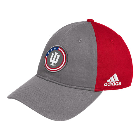 Indiana Hoosiers Adidas Military Appreciation Grey and Crimson Adjustable Hat