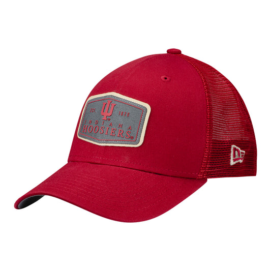 Indiana Hoosiers Labeled Crimson Snapback Trucker Hat - Front Left View