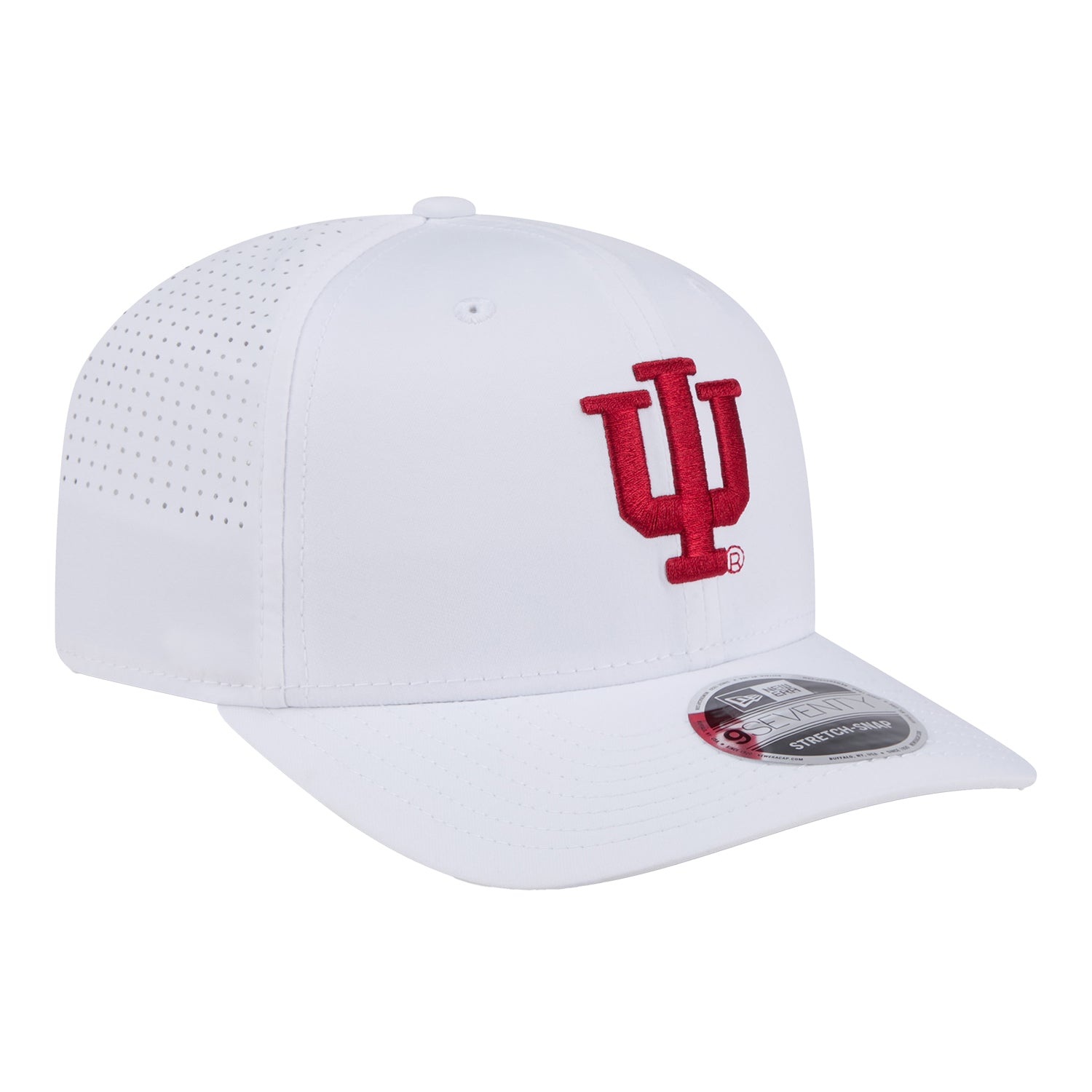 Indiana Hoosiers Preform White Snapback Hat - Front Right View