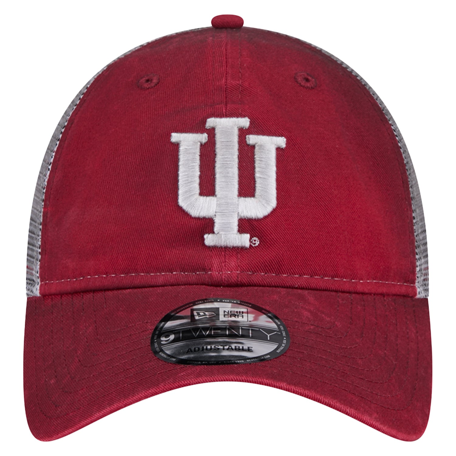 Indiana Hoosiers Team Slick Crimson and White Adjustable Hat - Front View