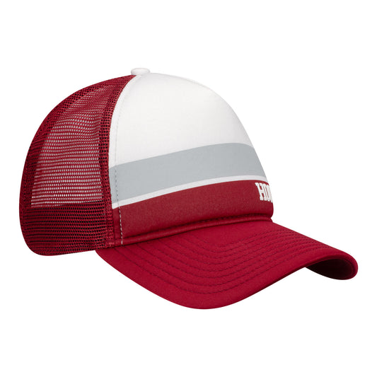 Indiana Hoosiers Color Block Crimson Structured Adjustable Hat - Front Left View