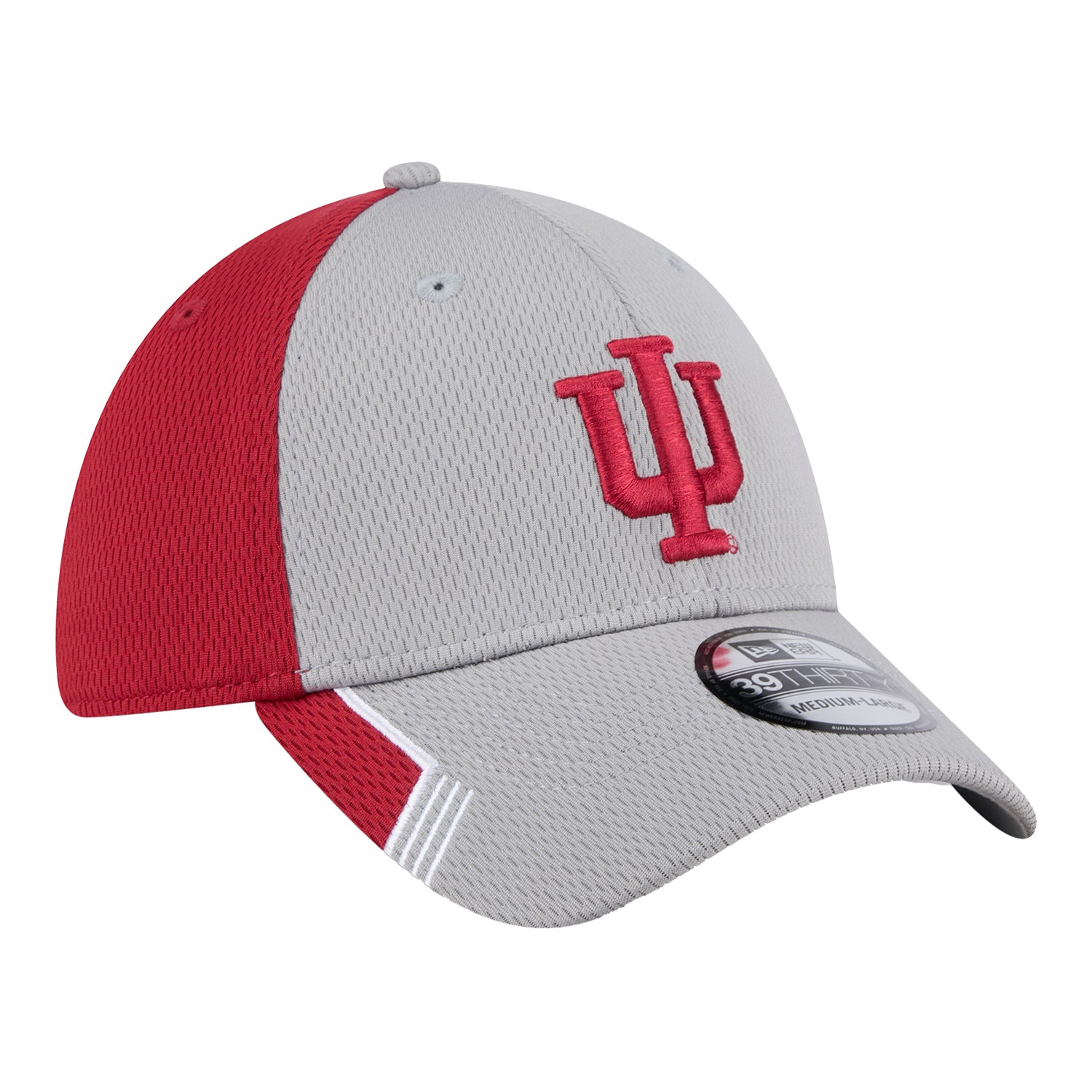 Indiana Hoosiers Visor Trim Grey and Crimson Flex Hat - Front Right View