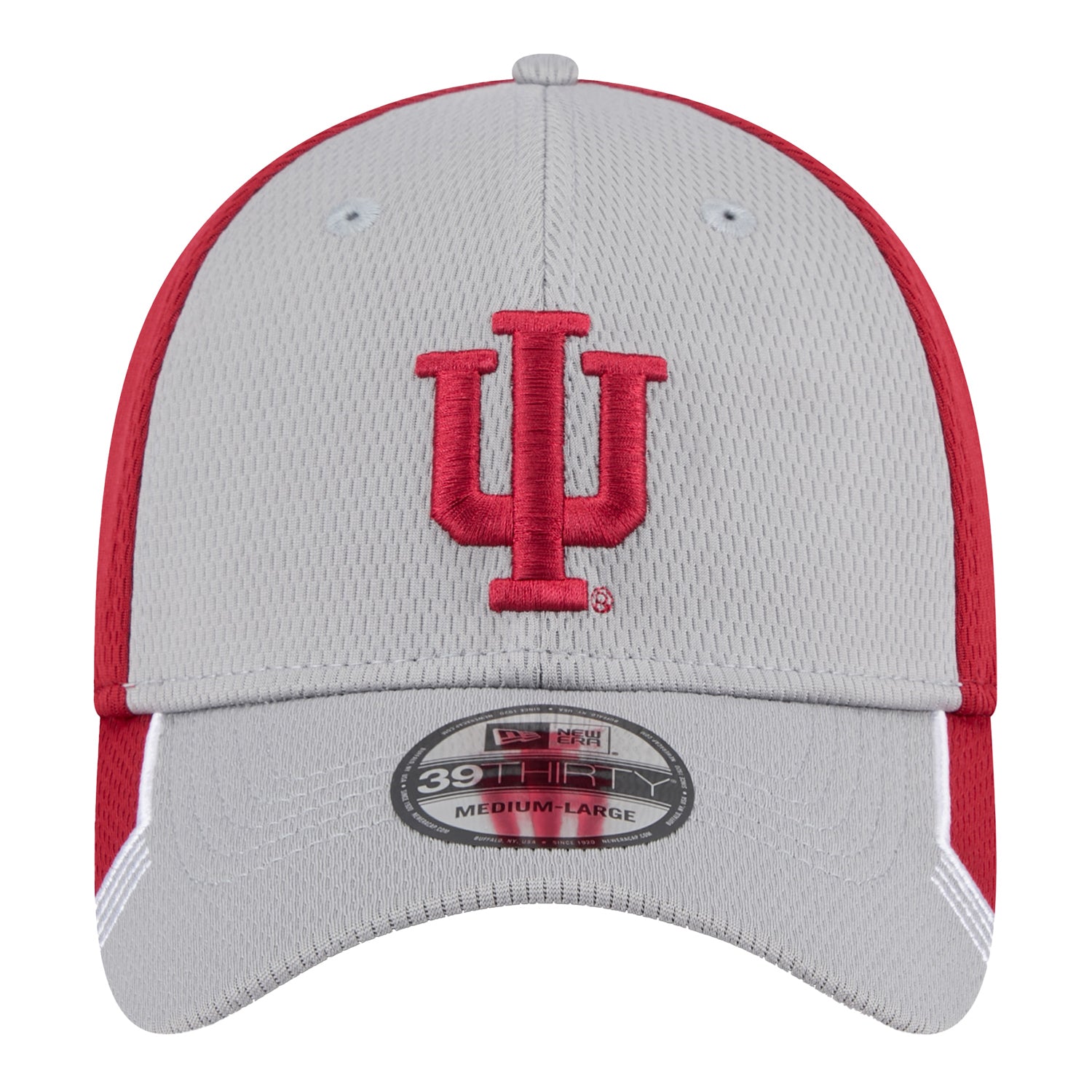 Indiana Hoosiers Visor Trim Grey and Crimson Flex Hat - Front View