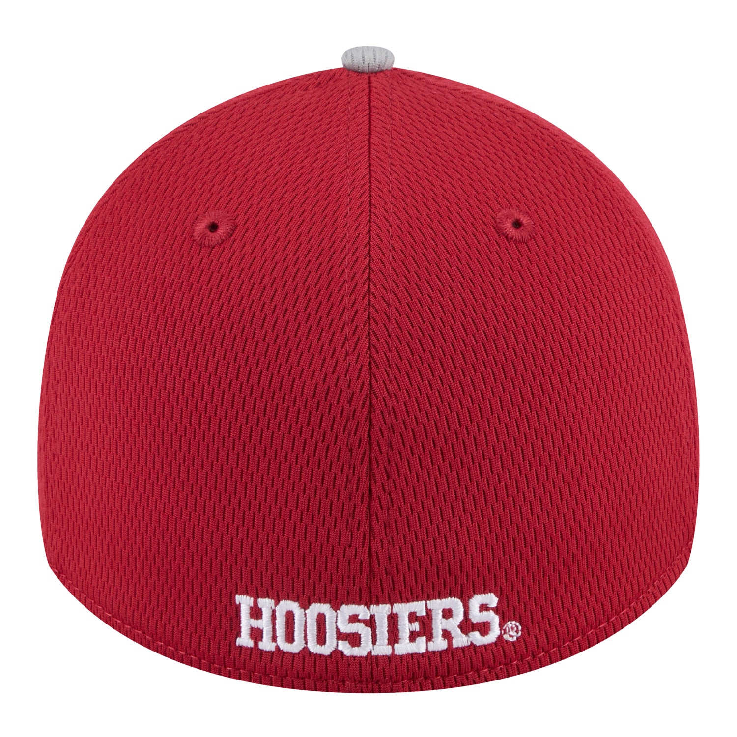 Indiana Hoosiers Visor Trim Grey and Crimson Flex Hat - Back View